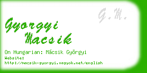 gyorgyi macsik business card