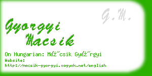 gyorgyi macsik business card